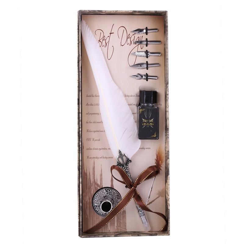 Classical Retro Fountain Pen Feather Dip Pen Writing Pen Gift