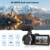 Weochi Video Camera, Camcorder 4K, 64MP 30FPS Dual Lens Camera