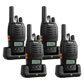 Retevis H777D Walkie Talkies for Adults with LCD Screen, NOAA, Type-C Charging, Hand Free Rugged Handheld Portable FRS Rechargeable Two Way Radio, for Camping Trip Cycling(4 Pack)
