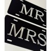Diamond Etched Products Mr & Mrs Car Tag Set of