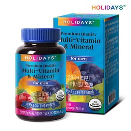 Holidays Multivitamin & Mineral for Men 90 tablets, 1 bottle (3 month supply) / 홀리데이즈 멀티비타민 앤 미네랄 포맨 90정 1병 (3개월분)