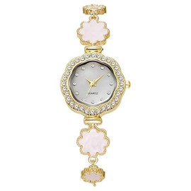 MINILUJIA Elegant Luxury Womens Wrist Watch with Small Gold Dial Bling Green Heart Rhinestones Watch Band Dress Analog Slim Bracelet Lady Watch Adjustable Strap