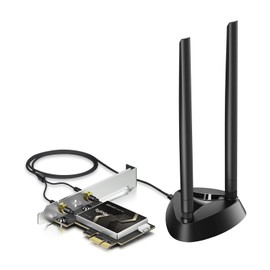 Tylogy WiFi 7 BE6500Mbps PCIe Card, Bluetooth 5.4, Tri-Band 6GHz/5GHz/2.4GHz, WPA3, Dual High-Gain Antenna, Mediatek MT7925 160MHz, Compatible with Windows 11