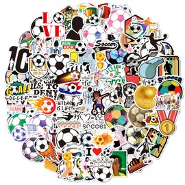 JOFONY Pack of 100 Football Stickers, Sports Football Stickers, Waterproof Laptop Stickers with Different Patterns, Football Stickers for Decorations or Gifts