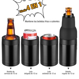Botellero 2PCS Termo para Cerveza Doble Pared Térmica,12OZ Porta Latas de Cerveza Acero Inoxidable con Destapador para Botella 350ml,Mantiene Frías Bebidas por Hasta 3 Horas para Pub Hogar Aire Libre
