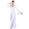 Women Metallic Color Block Liturgical Praise Lyrical Dance Dress Bell