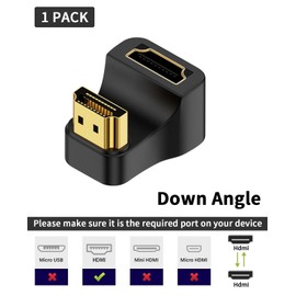 Poyiccot 8K HDMI Converter Adapter HDMI U Shape Adapter, Downward Angle HDMI Extension Adapter, 180 Degree Angle Change HDMI Male to Female Adapter, 48Gbps HDMI 2.1 Adapter for 8K@60Hz 4K@120Hz TV