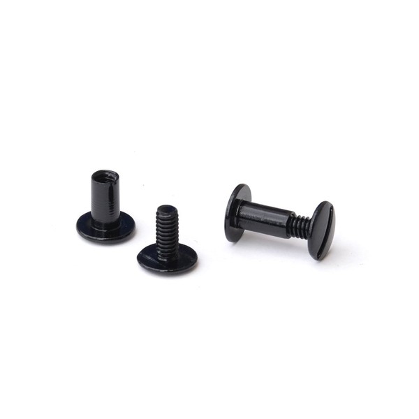 TRUBIND Chicago Screw and Post Sets - 3/8 inch Post Length - 3/16 inch Post Diameter - Black Aluminum Hardware Fasteners - 100 Screws with 100 Posts for Binding, Albums, Scrapbooks - (100 Sets/Bx)
