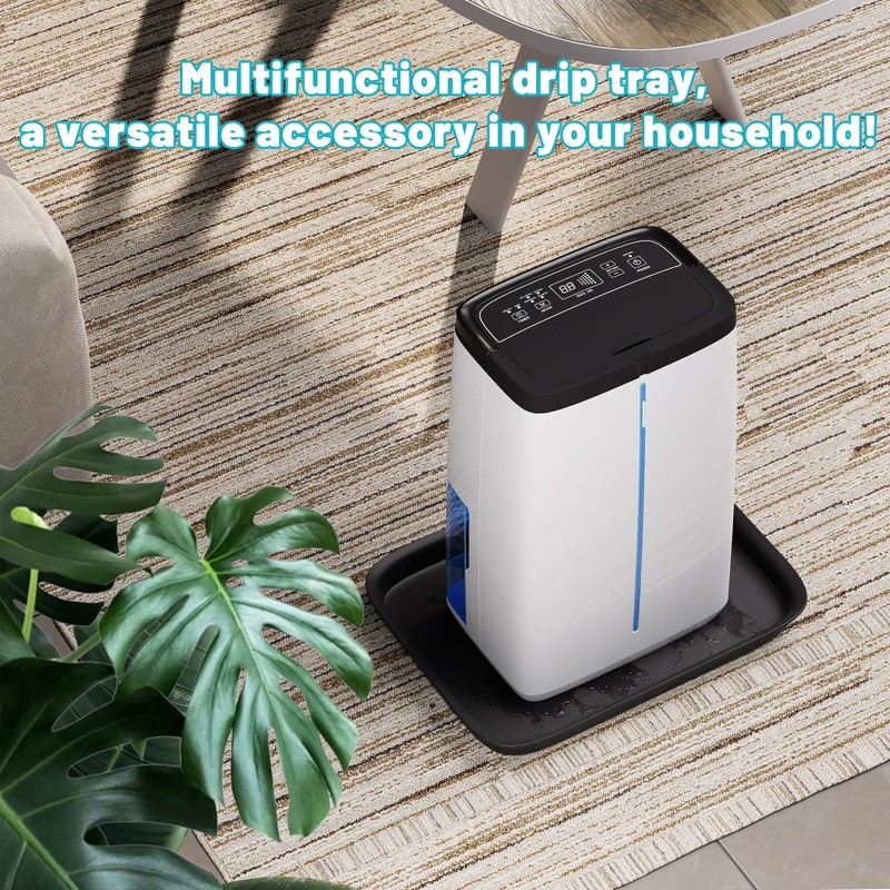 Chiligent Dehumidifier Drip Pan, Hard Plastic Non-Slip Large Drip Tray