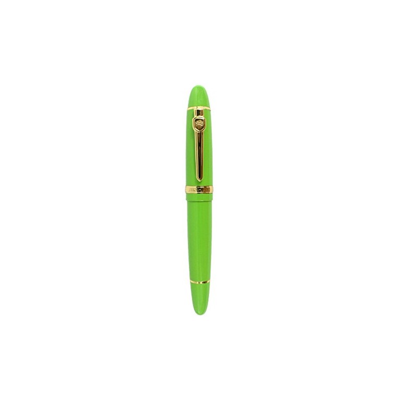 Pluma estilográfica Jinhao 159, punta mediana 18KGP, borde dorado, verde