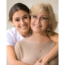 CDE I LOVE YOU MOM Rose Necklace 925 Sterling Silver, Rose Gold Flower Infinity Heart Pendant Anniversary Birthday Christmas Valentine's Day Mother's Day Birthstone Jewelry Gifts for Wife Her