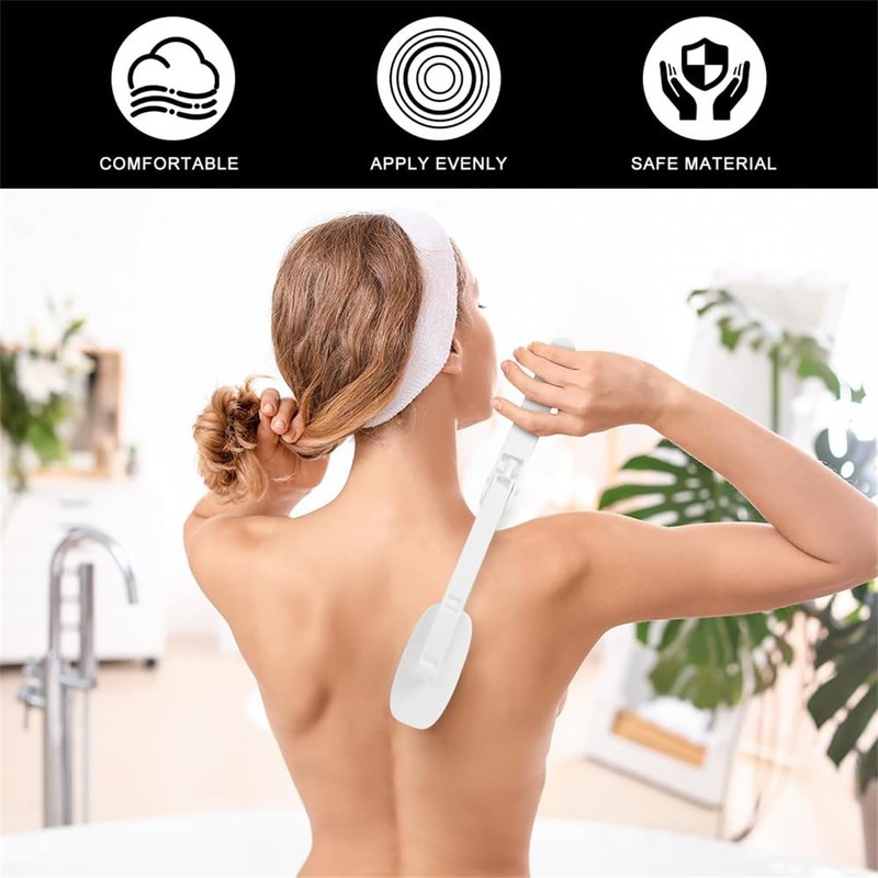 Lotion Applicator for Back, Foldable Back Cream Applicator, Detachable Long
