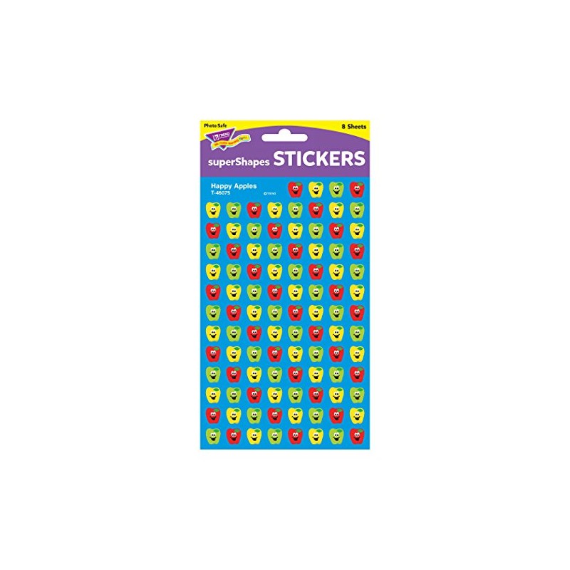 Trend Happy Apples superShapes Stickers, Classroom Incentives, 800 Count
