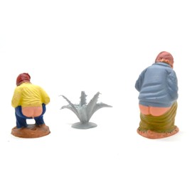 2 x pardre and son. 6 cm hidden nativity scene. find the Christmas figure. the man who poops. shitting statuette. nativity scene set, figures, jesus. 3 kings. scale models