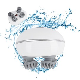 Piashow Electric Head Massager, Scalp Massager with 4 Kneading Massager Heads, Portable Scalp Massager for Full Body Massage, Dog Body, Hair Growth, Waterproof, Waterproof