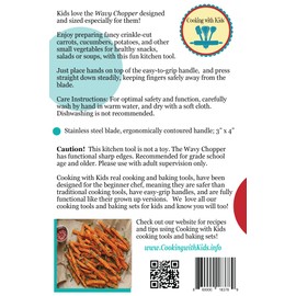 Cooking with Kids - Wavy Chopper - Stainless Steel, Crinkle Cutter - Make Homemade French Fries, Waffle Fries, Fancy Vegetables - Potatoes, Cucumbers, Carrots! Beginner's First Knife