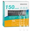 MOACOCK 150 Pcs Clear Plastic Silverware, Heavy Weight Plastic Forks