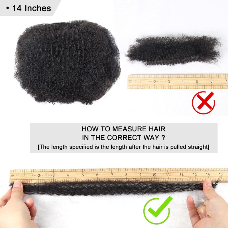 Afro Kinkys Bulk 100% Human Hair 50g/Bundle Colored Afro Kinky