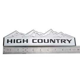 2X High Country Emblem Fender Tailgate Badge Strong Adhesive Fit for 1500hd 2500hd 3500 hd (Silver Black)