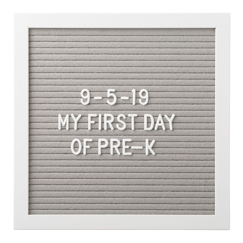 Pearhead Classic Wooden Felt Letterboard, Gender-Neutral Baby Keepsake Nursery Décor,