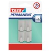 tesa H6661200 Permanent Haken rechteckig Metall, Grau, 666120000000