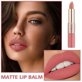 Matte Nude Lipstick & Liquid Lipstick 2 In 1 Lip Gloss Tint,Long Lasting Waterproof Full Color Lip Stick,Perfect Lipstick Gift for Women Girls - 06