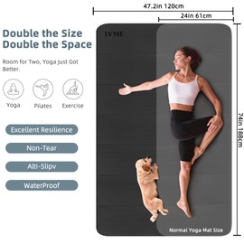 Foldable Yoga Mat 74"x47.2"x 0.4" – Large Yoga Mat