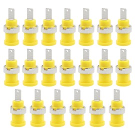 EVTSCAN 20Pcs 4mm Female Banana Jack Connector, Panel Mount, Nickel Plated Brass, ABS Plastic Insulation, Banana Socket for Electronics, Speaker, Audio Equipment, Multimeter