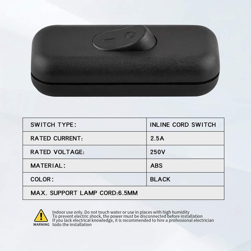 M EGA MEGACUBE Inline Cord Switch, Rated 2.5A 250V On/Off