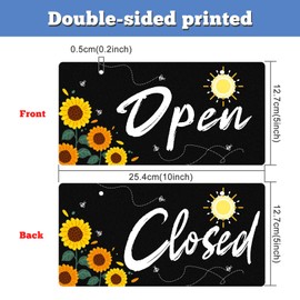 Open Closed Door Sign Business Hour Sign Plastic Hanging Sign Open Sign Closed Sign Plastic Double Sided Hanging Sign Business Open and Closed Sign for Door Window Reversible Double Sided Sign