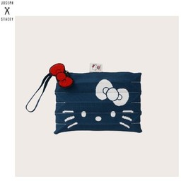 JOSEPH&STACEY Lucky Pleats Knit Clutch S 1ea [JOSEPH&STACEY x SANRIO], Type#$%Color:Hello Kitty-Mid Blue