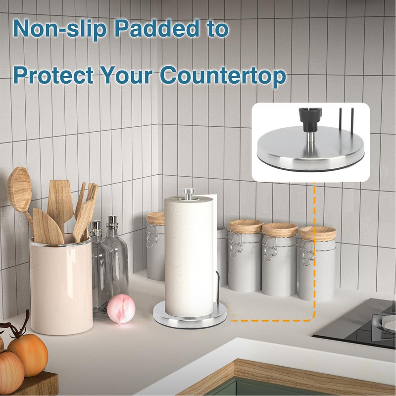 Paper Towel Holder with Damping Effect Stainless Steel Punch Free