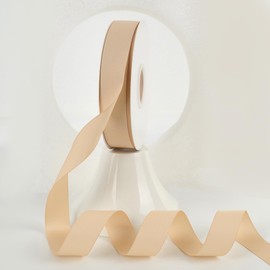 MEEDEE Champagne Gold Grosgrain Ribbon 1 Inch Grosgrain Hair Ribbon 50 Yards Per Roll Thick Gold Ribbon for Hair Bow Supplies Thin Grosgrain Ribbons for Crafts, Sewing, Scrapbooking