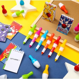Kisston 48 Pcs Bowling Party Favors Include 24 Pcs Bowling Mini Notebooks and 24 Pcs Bowling Pen Bowling Notepads Bowling Ballpoint Pen Bowling Gifts for Teacher Office Reward