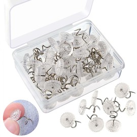PAVIKE 100 Pcs Decorative Thumb Tacks Duvet Cover Anti Slip Pins Invisible Pins Duvet Fasteners Transparent Head Twist Pins Anti-slip Pins for Sofa Cover and Sheet Securing