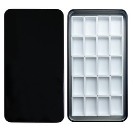 FCLUB Watercolor Tins Palette Paint Case with 20Pcs Empty Full Pans with Magnetic Stripe DIY Your Travel Watercolor Kit
