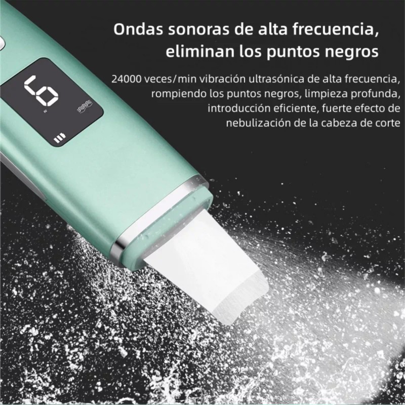 Burkey Limpiador Ultrasónico Portatil Skin Scrubber Limpieza Facial