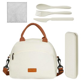 ZBHDEYG 1 Piece Women's Lunch Bag, 1 Set Utensils, 1 Rag, Insulated Women's Lunch Bag, Portable, Leak-proof Lunch Bag, Female Work Lunch Bag