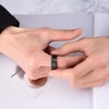 King Will 8mm Black Tungsten Carbide Ring Inner Hole Inlaid