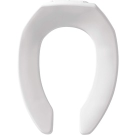 BEMIS 1955CTFR Commercial Heavy Duty Fire Retardant Open Front Toilet Seat without Cover, Industrial Seat for Long Lasting Use, Made in USA, Elongated, White