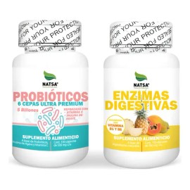 Pack Digestivo Premium, Enzimas y Probioticos 5 Billones por toma, 100 Cap C/u, Calidad Premium