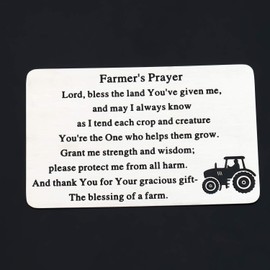 Gzrlyf Farmer's Prayer Wallet Card Farmer Gifts Christian Wallet Cards Religious Gifts the Blessing of a Farm (Wallet Card Silver)