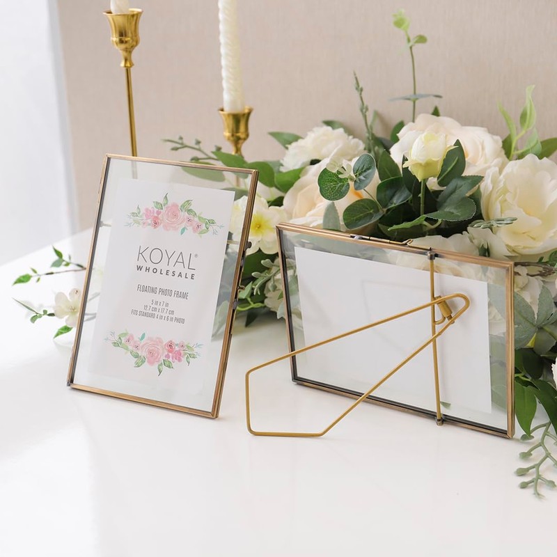 Koyal Wholesale 8Pcs Pressed Glass Floating Picture Frames 5 X