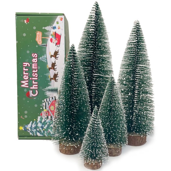 MTKZKAF Artificial Mini Bottle Brush Christmas Trees for Christmas Decoration