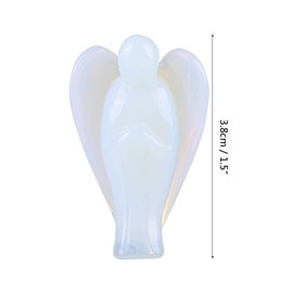 Opal Crystal Angel Figurine Guardian Rose Quartz Topaz Healing Stone Guardian Angel Figurine Mini Statue Home Desktop Decoration