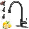 Arofa Matte Black Kitchen Faucet, Kitchen Sink Faucet with Pull