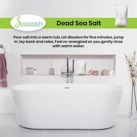 Soapeauty's 64 OZ/ 4 lbs Dead Sea Salt Fine Grain is 100 Percent Natural and Pure Used in Bath Salts soak, face Salt Scrub, sea Salt Soaps and sea Salt face Scrub