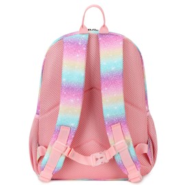 Octsky Medium Toddler Backpack for School Girls Kindergarten Elementary Kids Backpack 15" tall Rainbow Unicorn