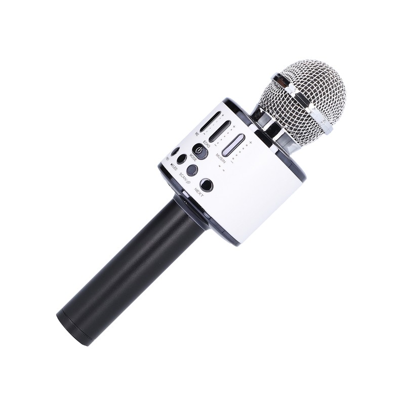 Q88 Microphone Wireless Bluetooth Karaoke LED Portable Handheld Black for