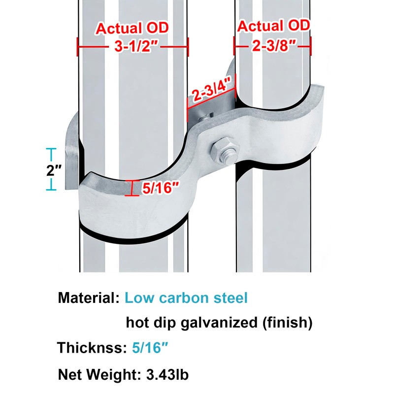 eoere 2 Sets Heavy Horse Saddle Panel Clamp for OD